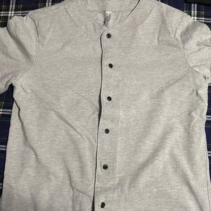 American Apparel grey baseball jersey.